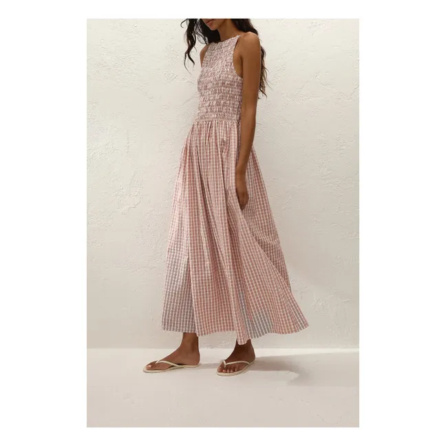 Robe Carreaux Laia Maxi Coton | Cinnamon