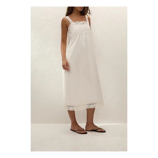 Robe Cristina Midi Coton | Ivoire