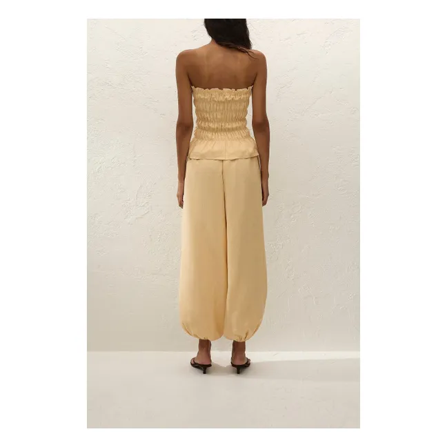Top corpiño de lino Tiera | Amarillo