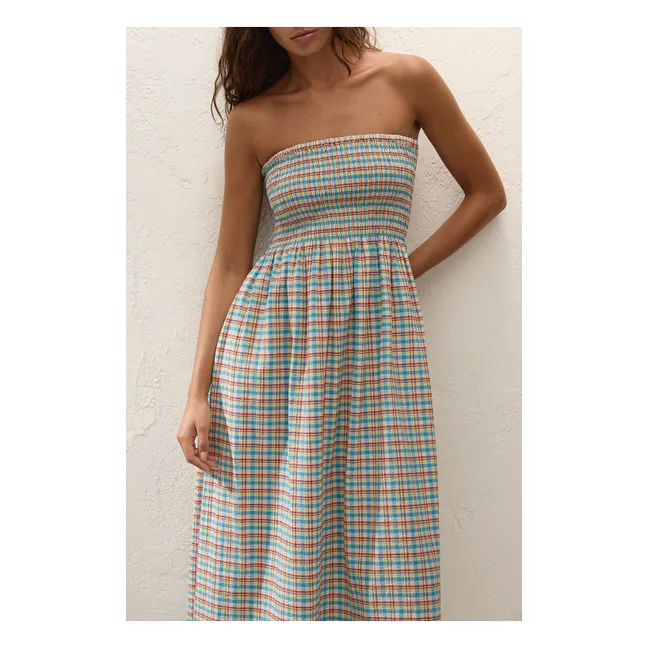 Robe Carreaux Jamie Coton | Bleu