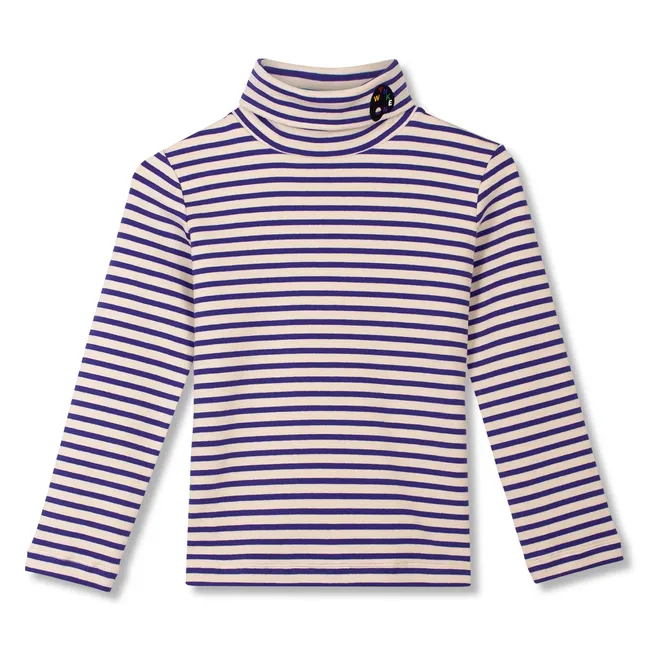 Striped turtleneck | Blue