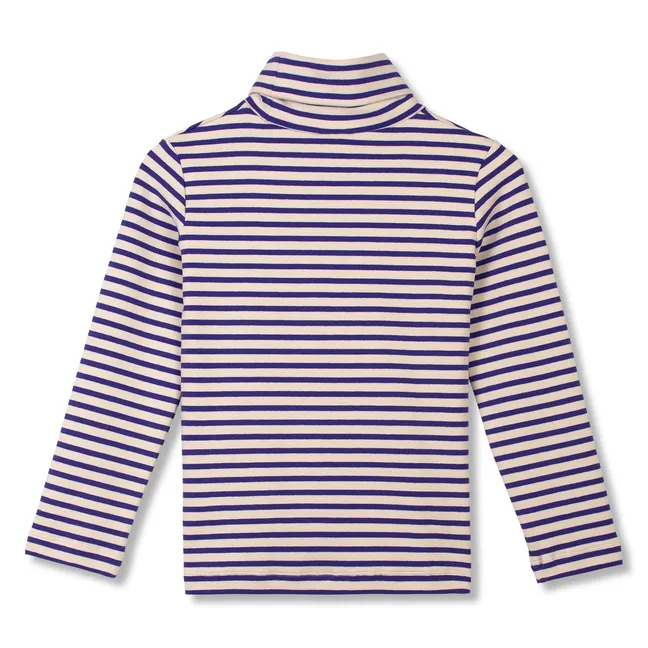 Striped turtleneck | Blue