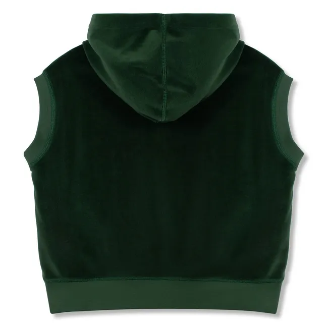 Sweat Capuche Sans Manches | Vert