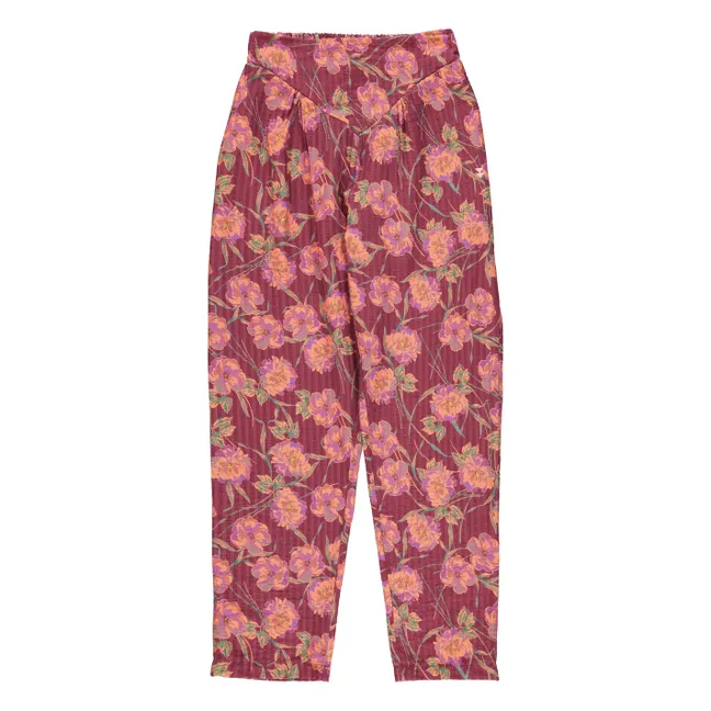 Pantalon Fleurs | Bordeaux