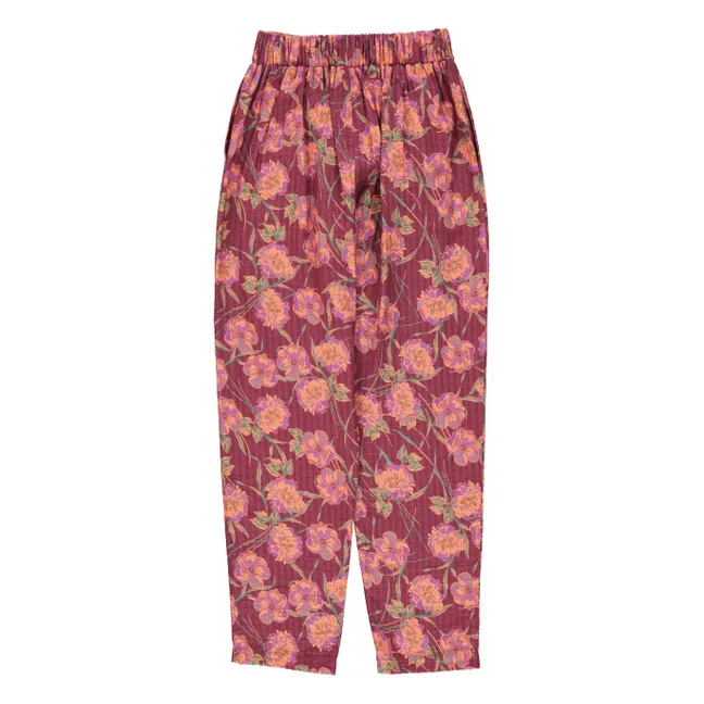 Pantalon Fleurs | Bordeaux