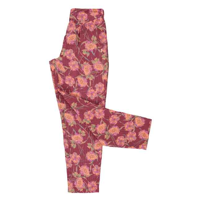 Pantalon Fleurs | Bordeaux