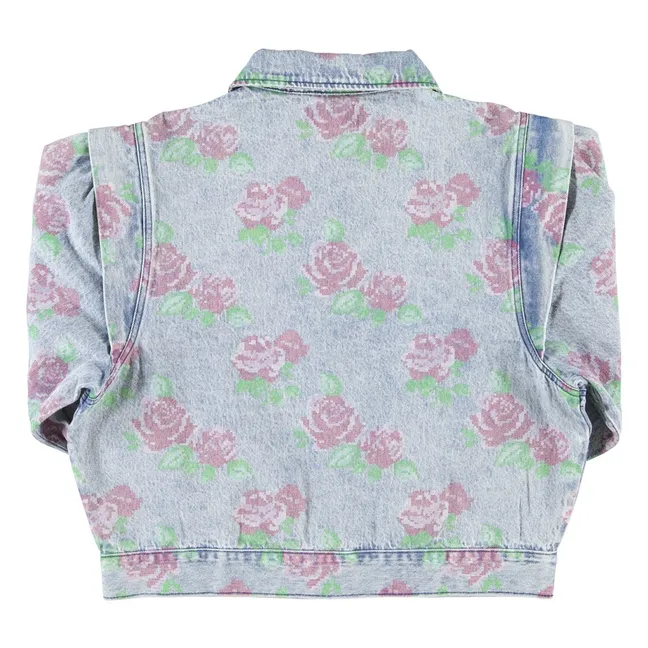 Veste Fleurs Coton | Bleu Clair