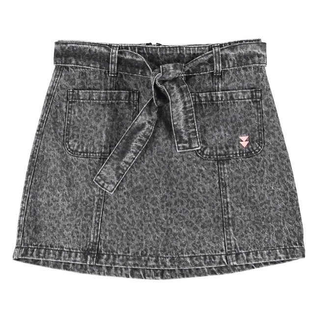 Jupe Animal Coton | Washed Black