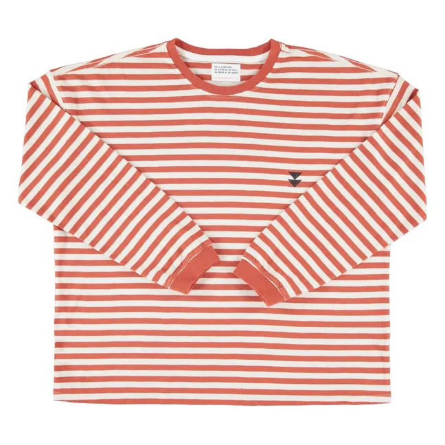 T-shirt Rayures Juliette Coton Flamé | Rouge
