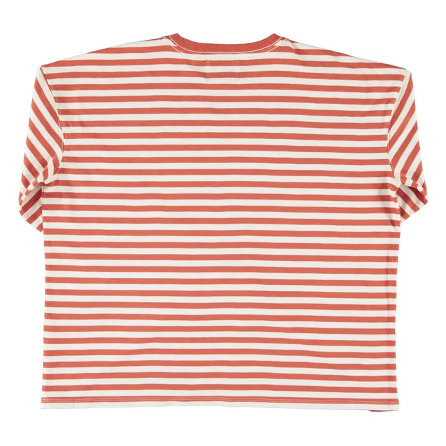 T-shirt Rayures Juliette Coton Flamé | Rouge