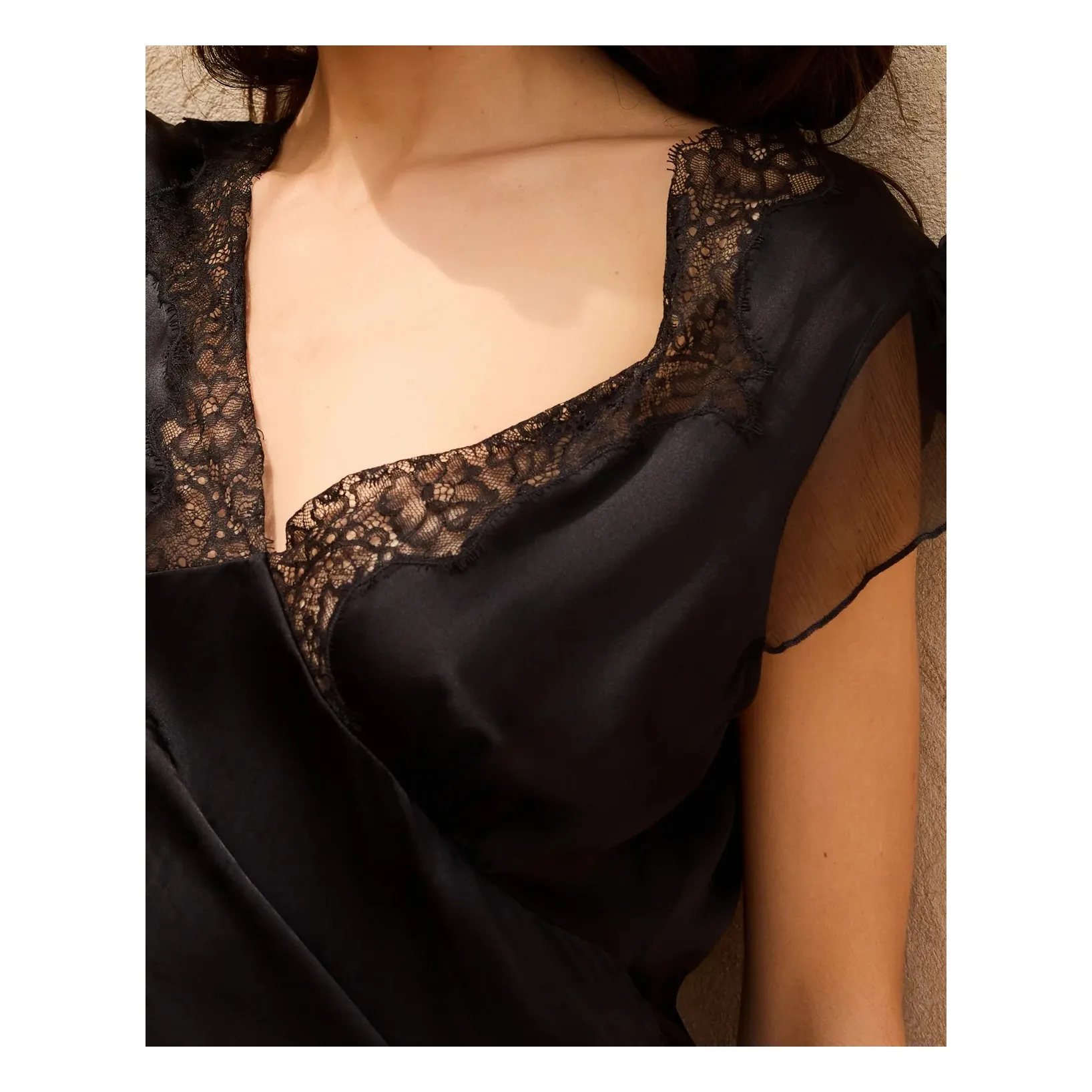 Top Sibilla Soie | Noir- Image produit n°6