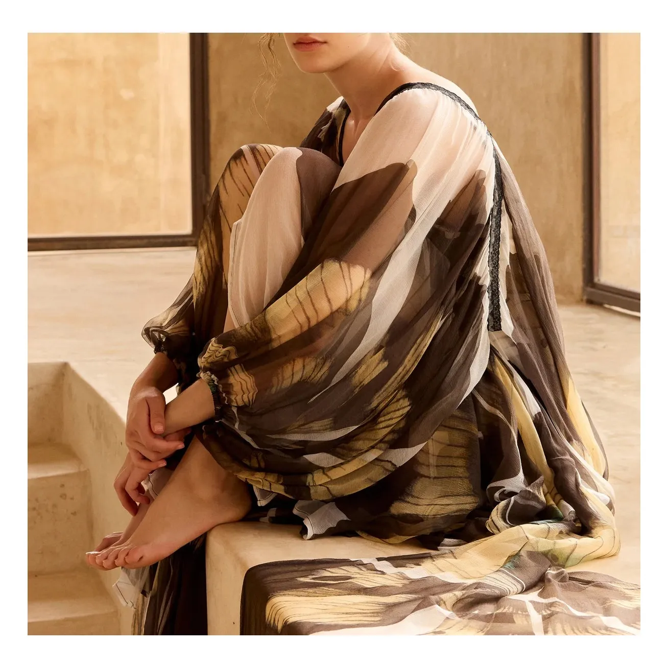 Robe Pucha Lin | Gris- Image produit n°6