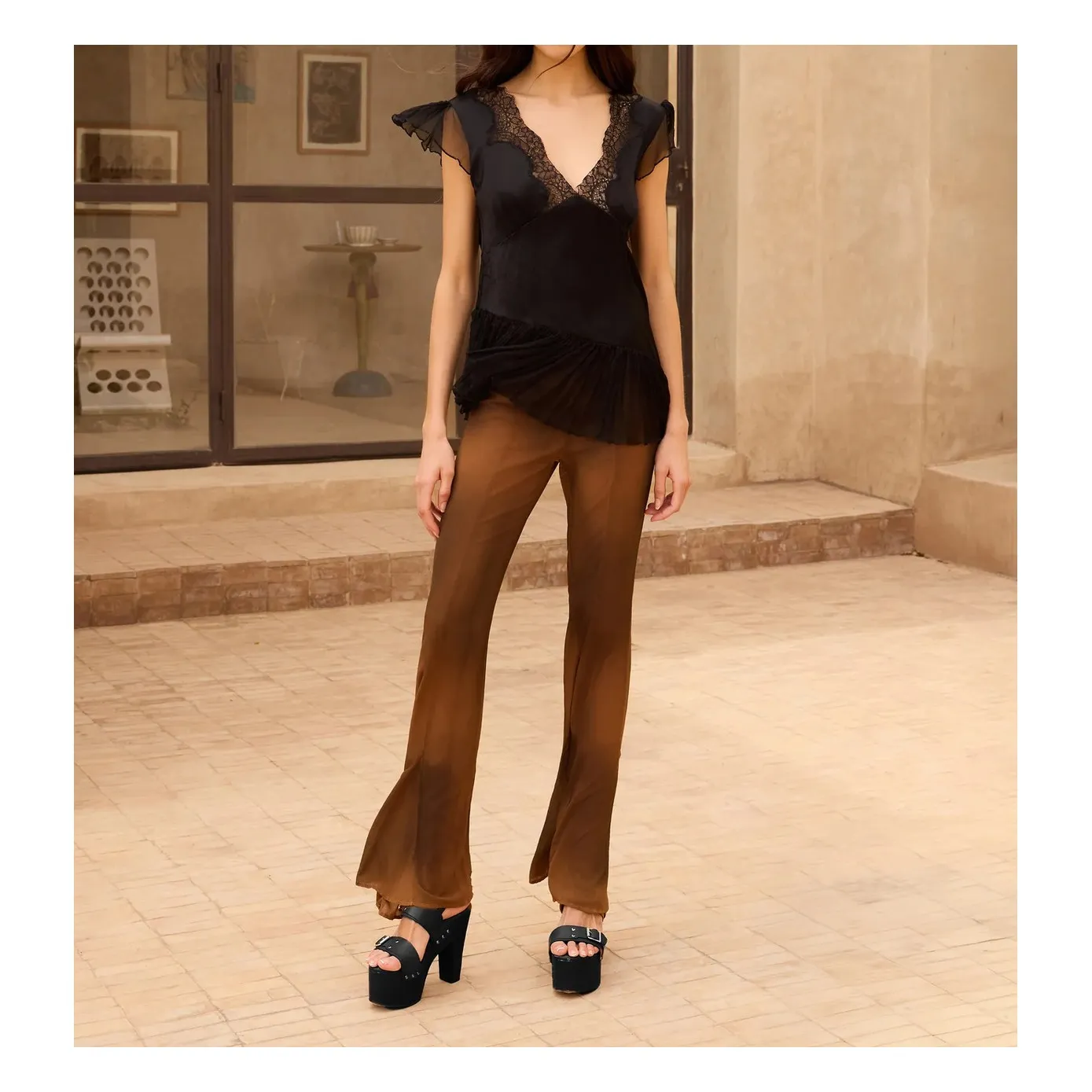 Top Sibilla Soie | Noir- Image produit n°8