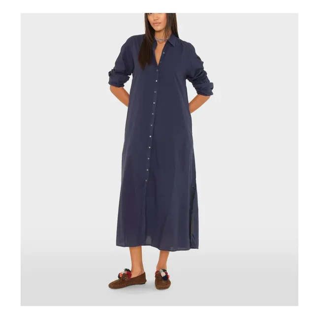 Robe Boden Popeline de Coton | Bleu marine