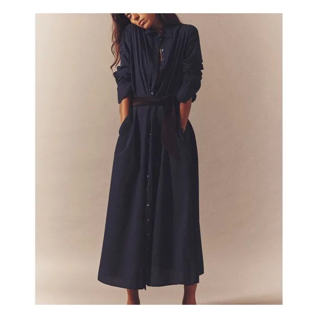Robe Boden Popeline de Coton | Bleu marine