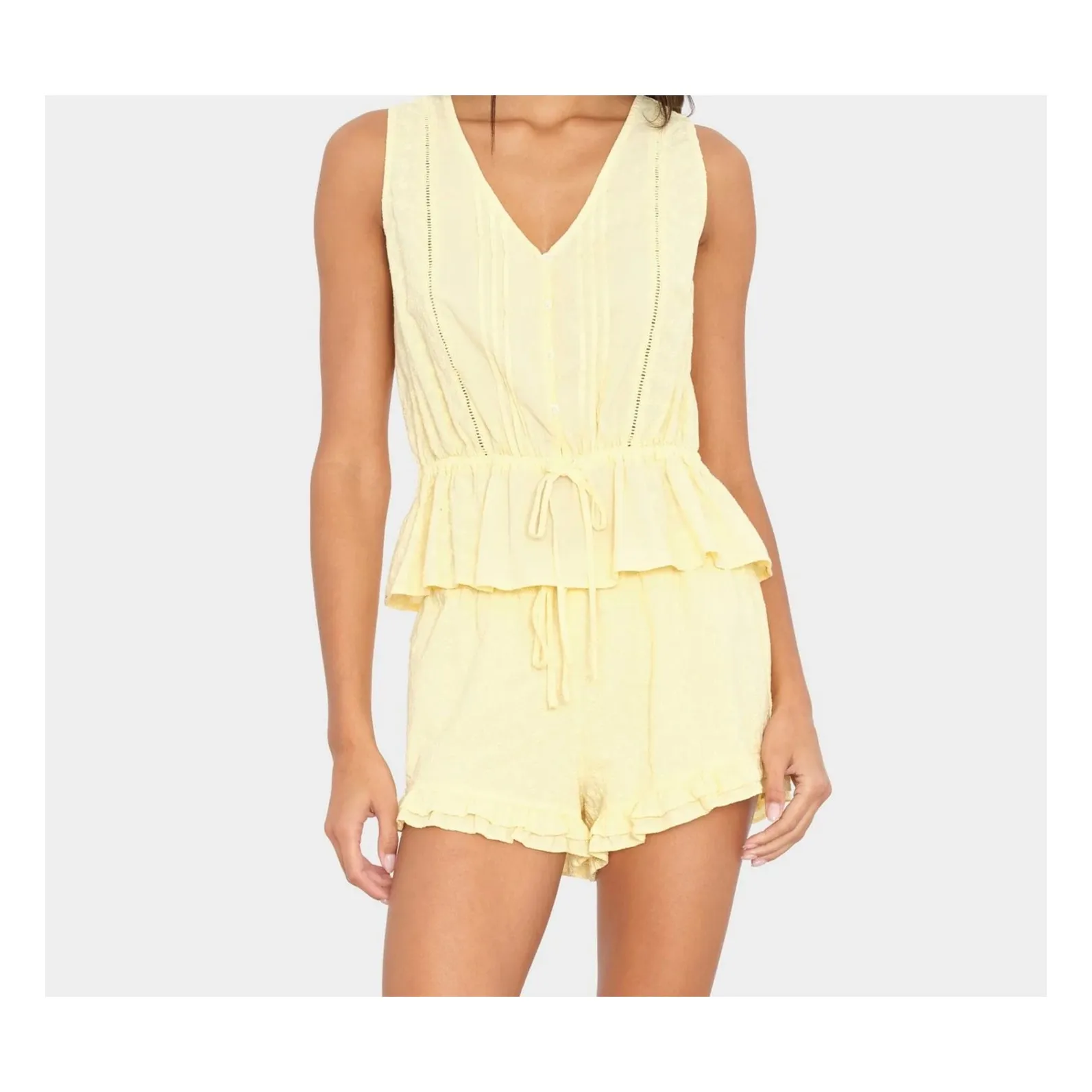 Capsule Léa Meylan : Top Emma Coton | Jaune- Image produit n°0