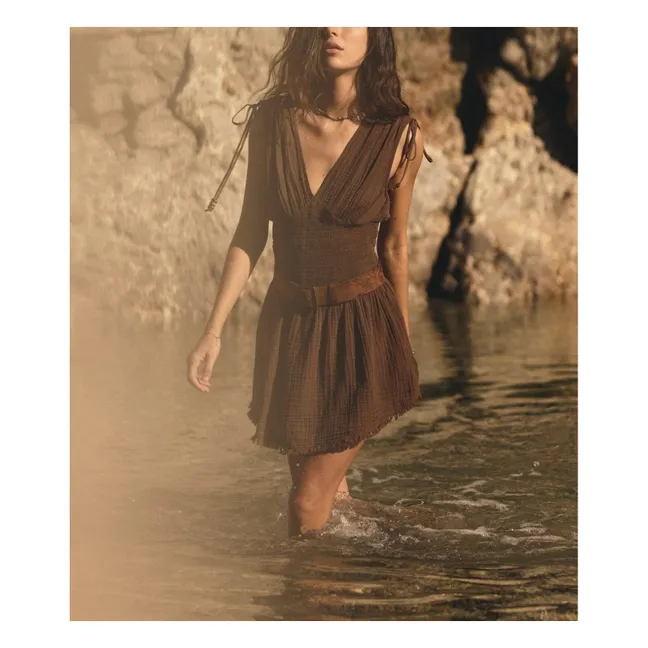 Capsule Léa Meylan : Robe Thelma Gaze de Coton | Chocolat