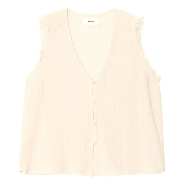 Top de algodón Naomie | Crema