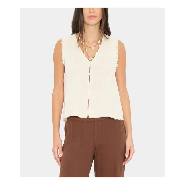 Top de algodón Naomie | Crema