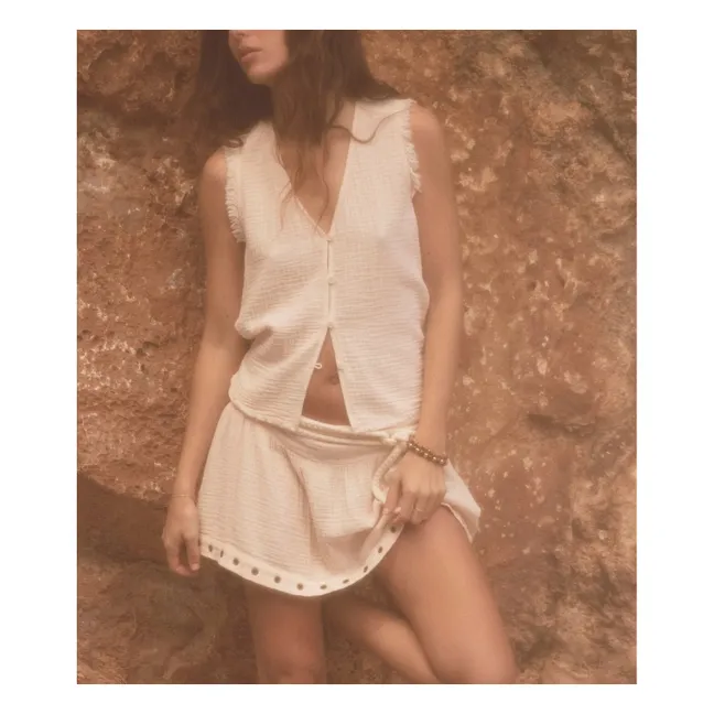 Top de algodón Naomie | Crema