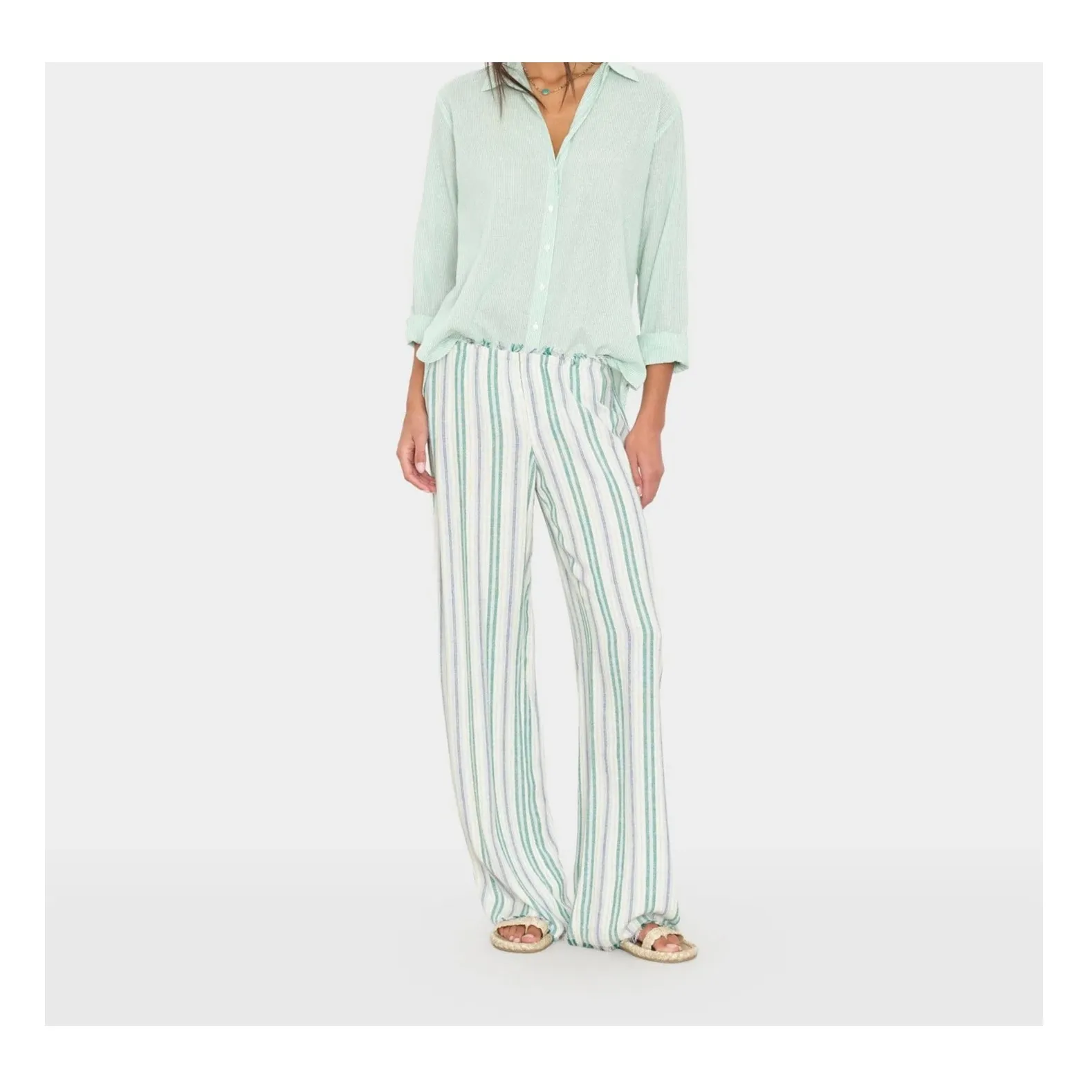 Pantalon Rayures Joseph | Bleu- Image produit n°0