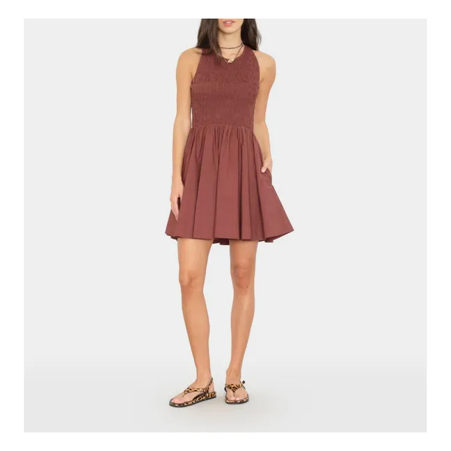 Robe Florie Coton | Marron
