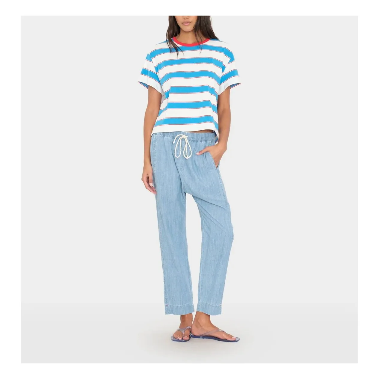 Pantalon Draper Coton | Bleu ciel- Image produit n°1