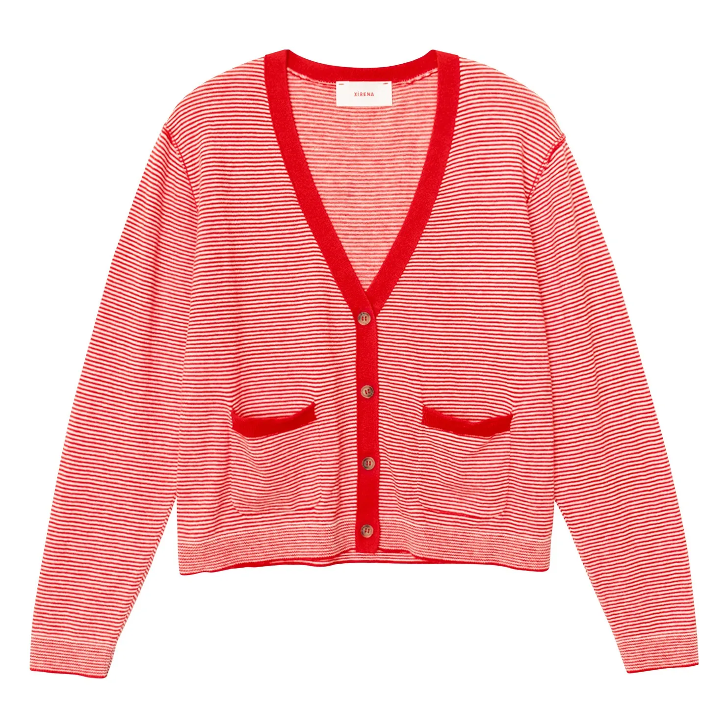 Cardigan Ashton Coton et Cachemire | Rouge- Image produit n°0