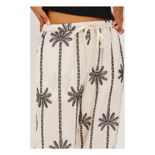 Pantalon Broderies Emmie Lin | Blanc