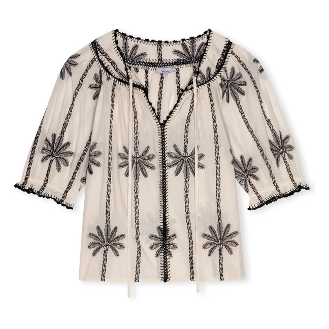Blouse Broderies Belina Coton | Blanc