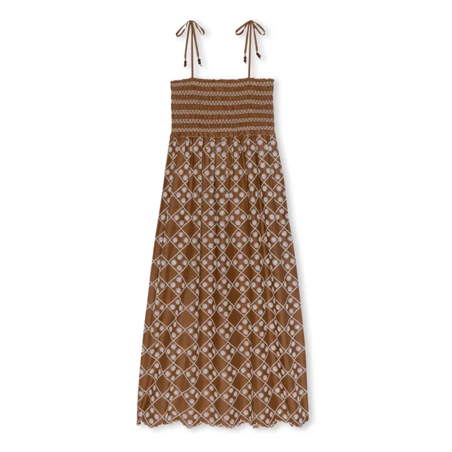 Robe Broderies Becca Coton | Chocolat