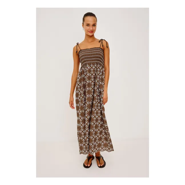 Robe Broderies Becca Coton | Chocolat