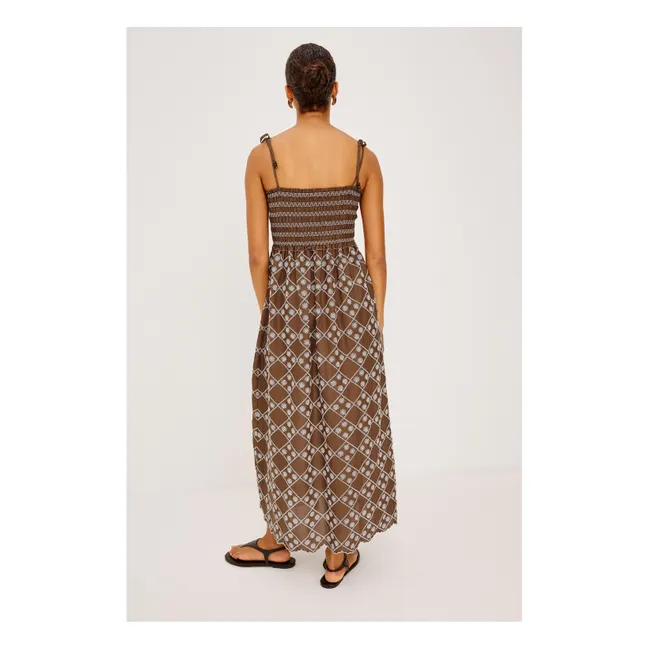 Robe Broderies Becca Coton | Chocolat