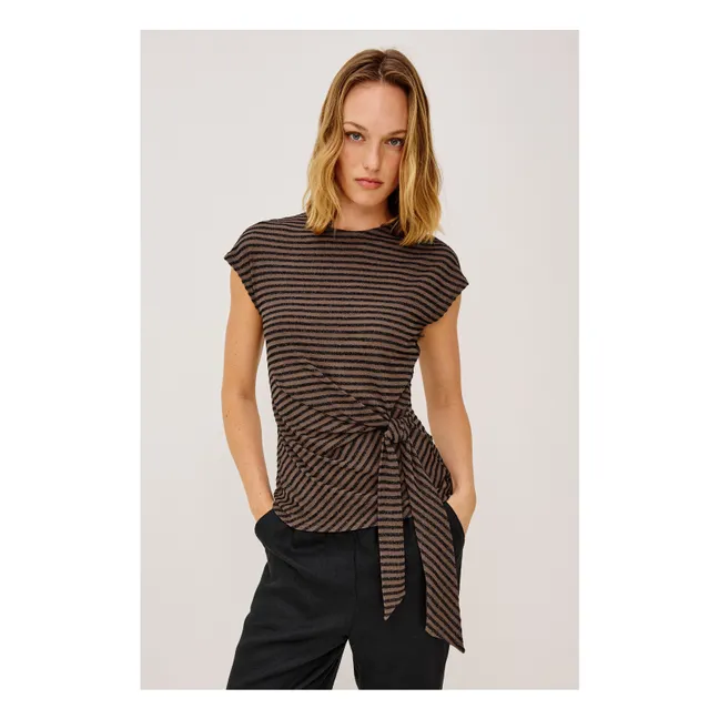 Top de rayas Gabbie | Chocolate