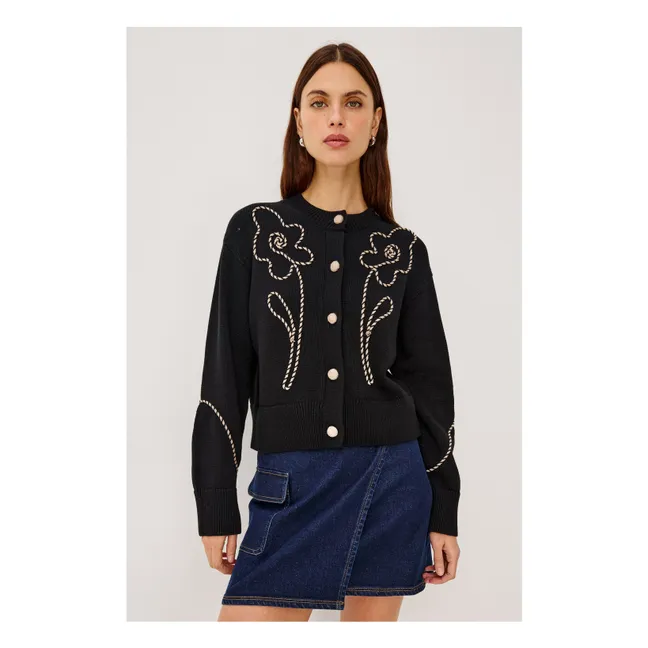 Gilet Western Floral | Noir