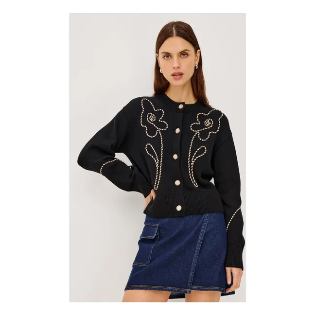 Gilet Western Floral | Noir
