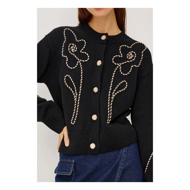 Gilet Western Floral | Noir