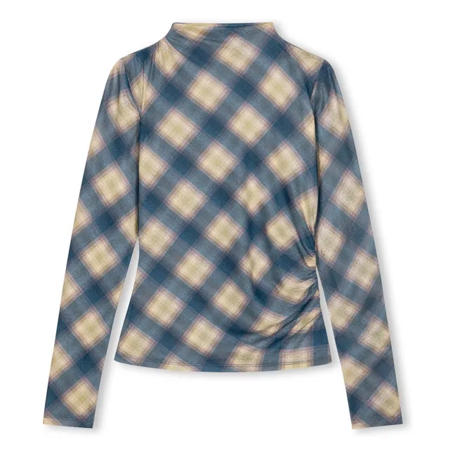 T-Shirt Carreaux Joelle | Bleu