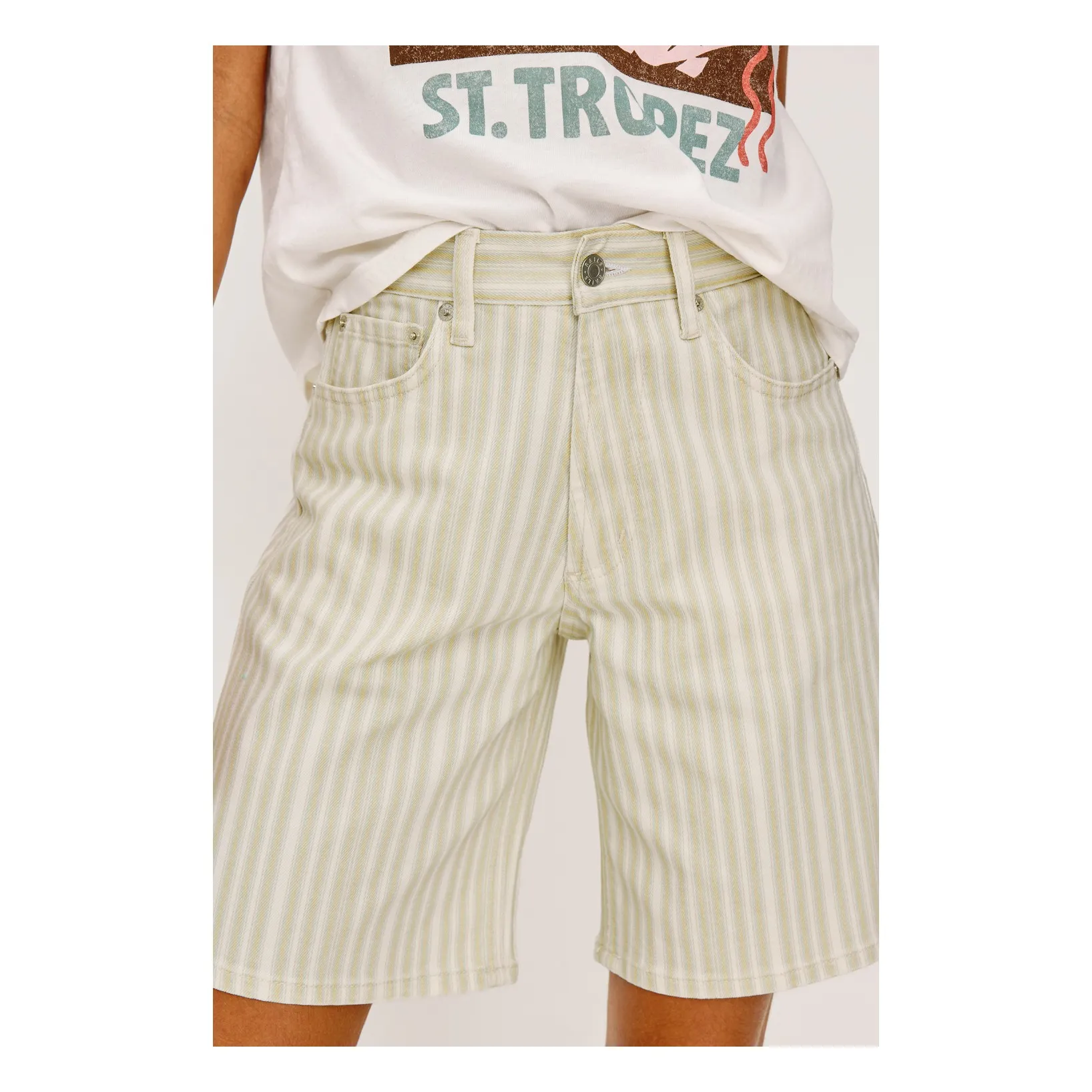 Short Rayures Agoura | Crème- Image produit n°1