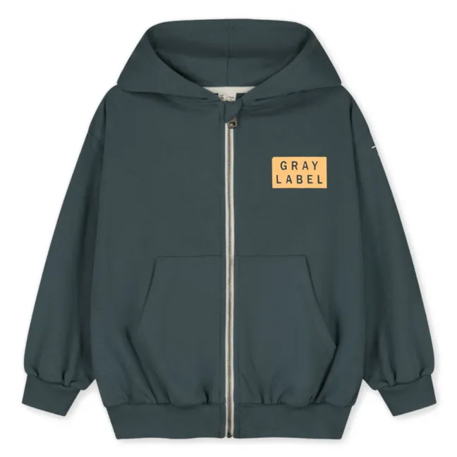 Sweat Zippé Gray Label Coton Bio | Bleu gris
