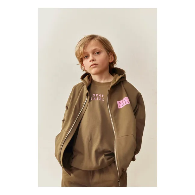 Sweat Zippé Gray Label Coton Bio | Marron
