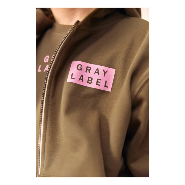 Sweat Zippé Gray Label Coton Bio | Marron