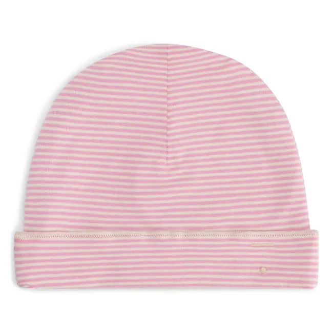 Organic cotton striped hat | Pink