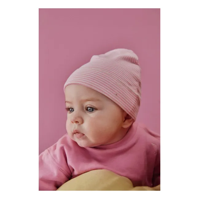 Organic cotton striped hat | Pink