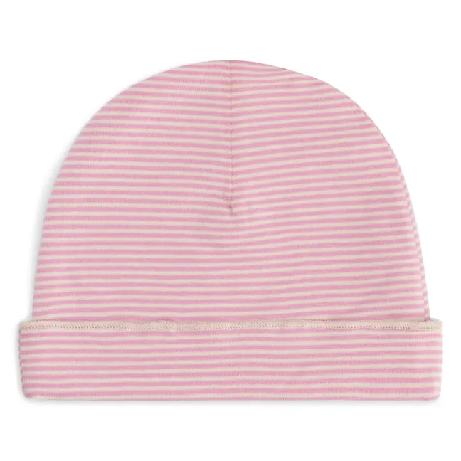 Organic cotton striped hat | Pink
