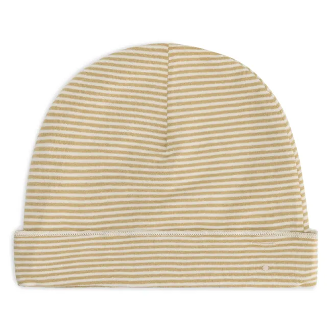 Organic cotton striped hat | Ochre