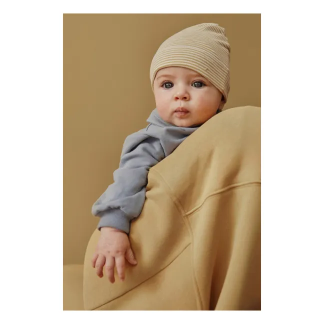 Organic cotton striped hat | Ochre
