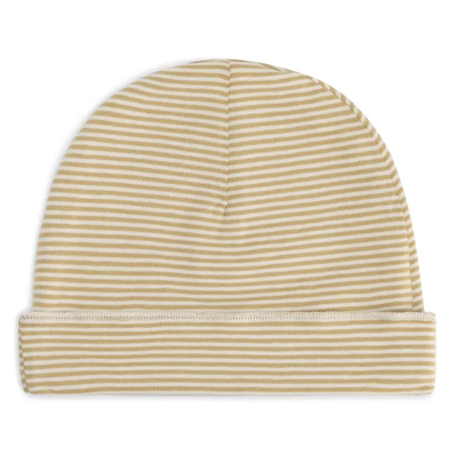 Organic cotton striped hat | Ochre