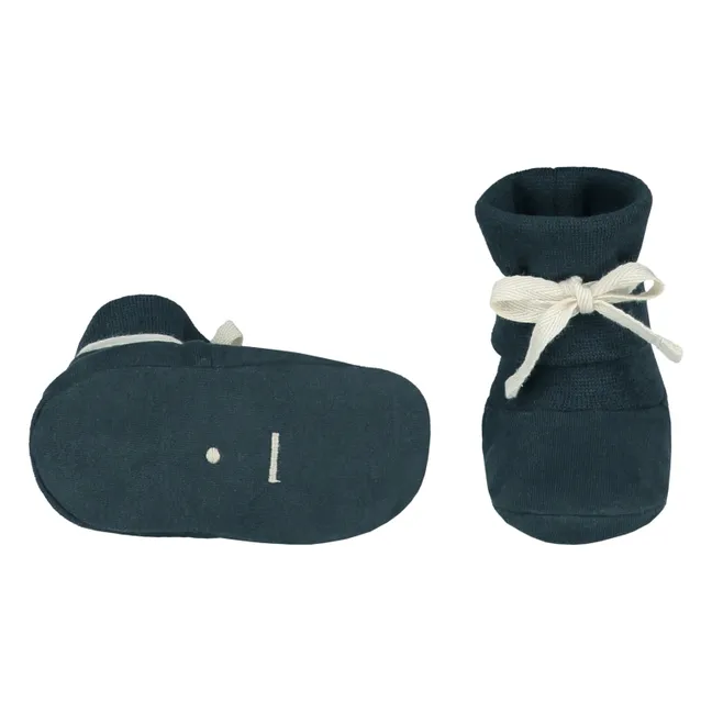 Organic Cotton Knot Slippers | Navy blue