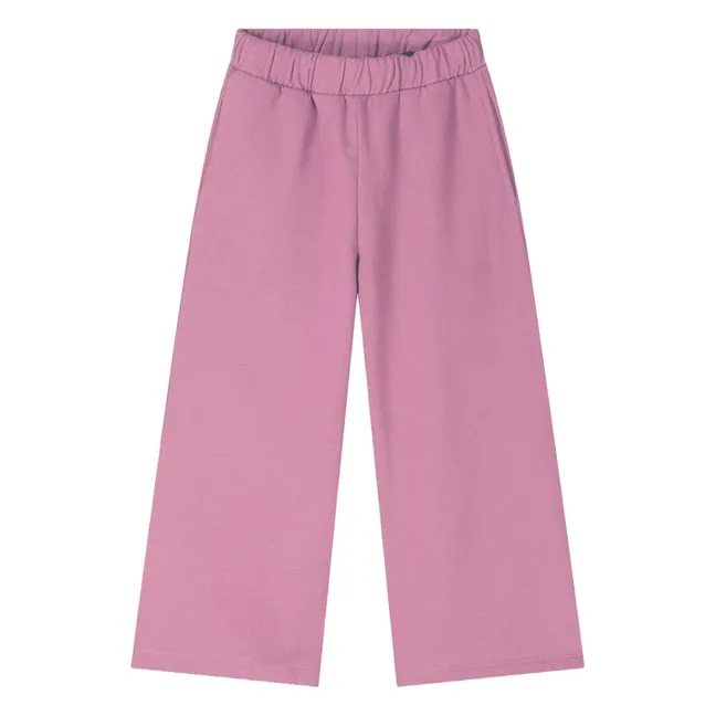Pantalon Evasé Fente Coton Bio | Rose
